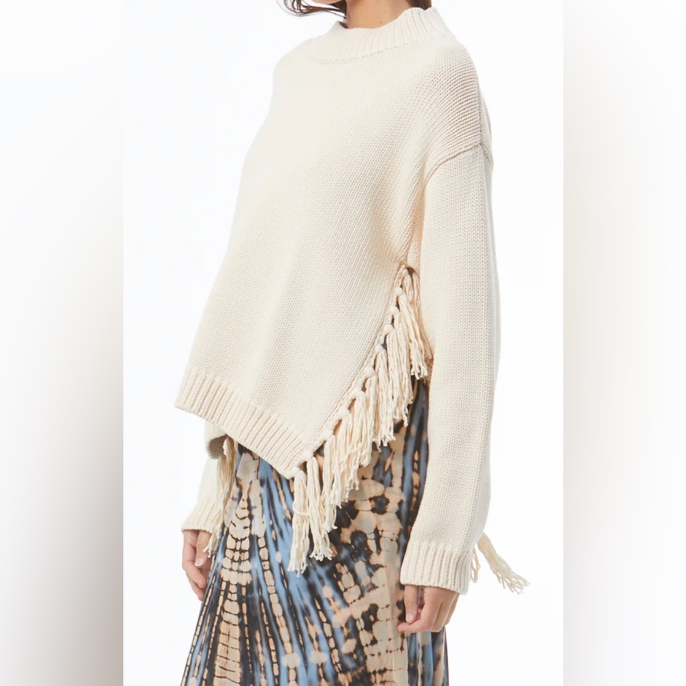 Brand New Never Been worn Young Fabulous & Broke fringe sweater in color cream - Picture 2 of 10